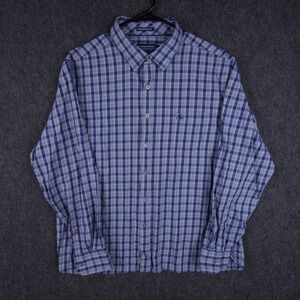 Fish Hippie Co Solace Collection Plaid Button Down Shirt Mens XL Blue Excellent